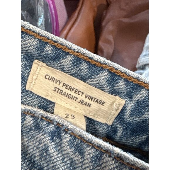 The Curvy Perfect Vintage Straight Jeans in Seyland Wash 25 Women Denim Pants - Picture 8 of 9